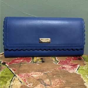 Kate Spade Scalloped Edge Blue Wallet